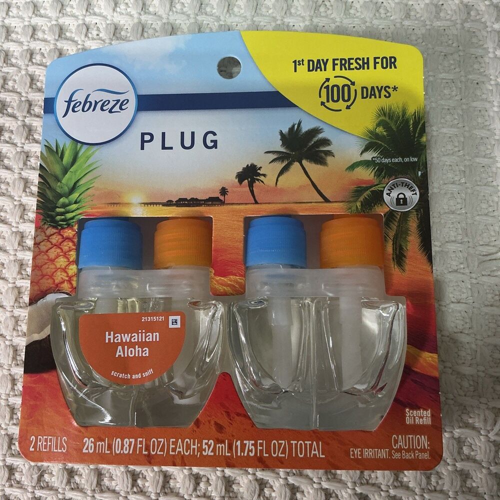 Febrezee Plug-In Air Freshener Refill, Hawaiian Aloha, Odor Eliminator, 2 Count